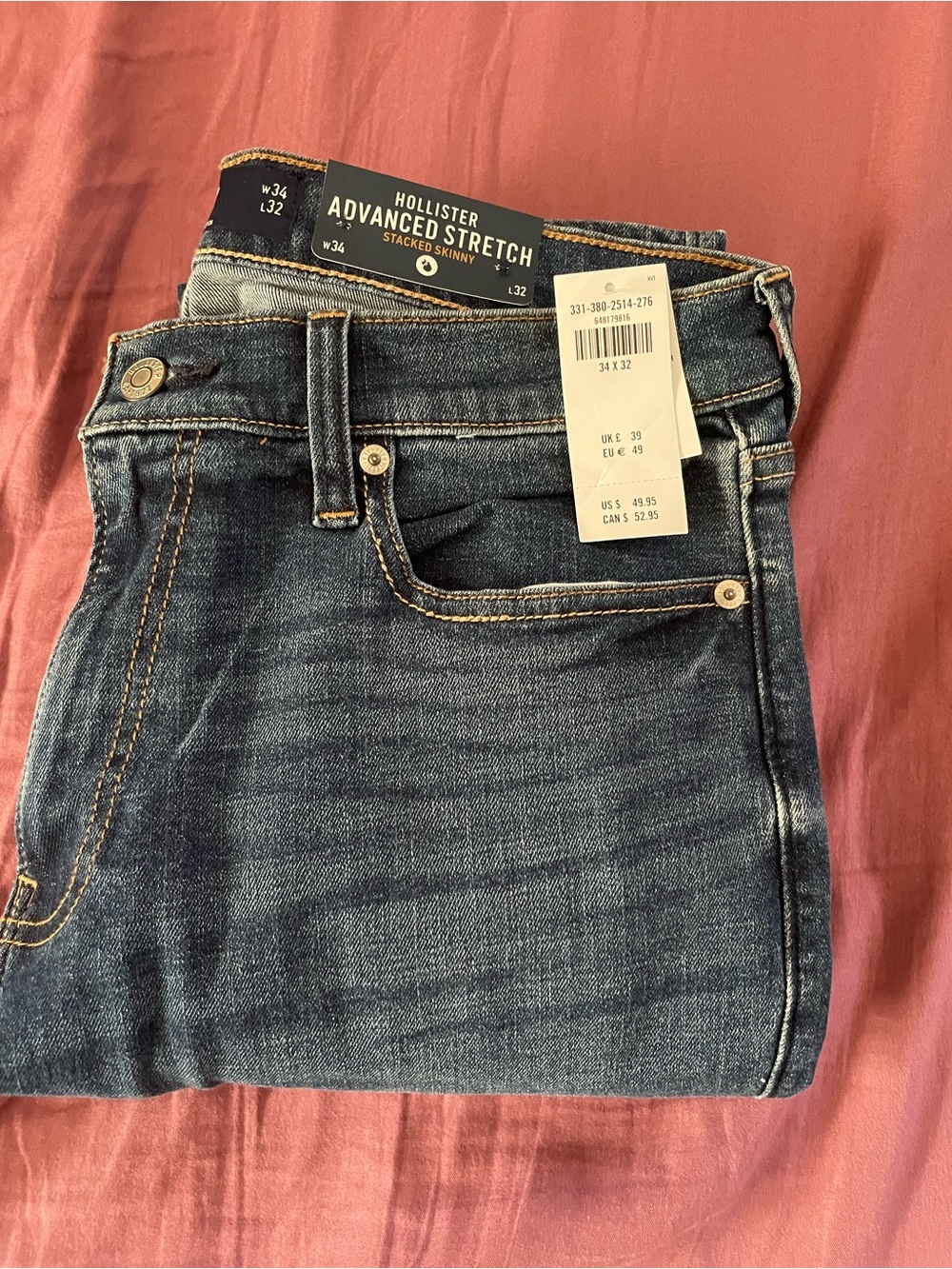 Hollister Dark Blue Stacked Skinny Men's Jeans
